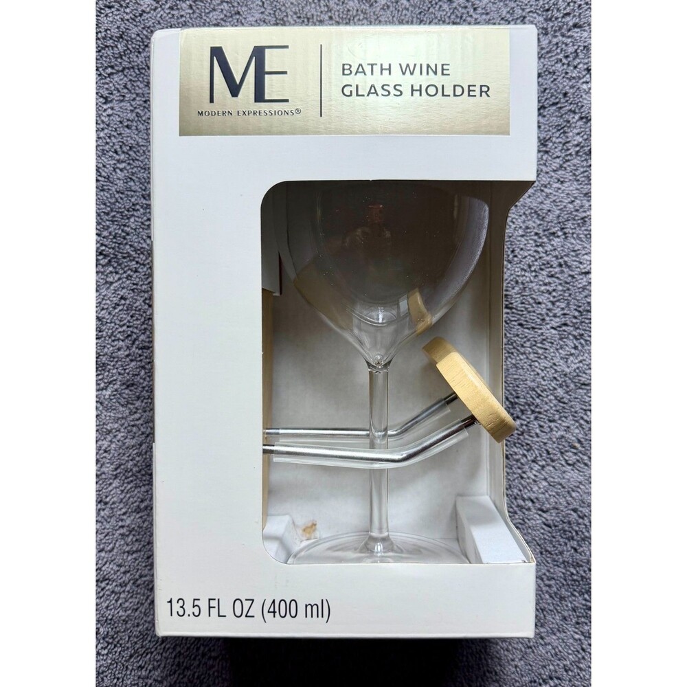 Modern Expressions Bath Wine Glass 13.5 Fl Oz. Holder New In Box